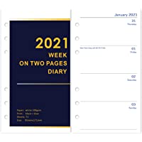 Repuesto Agenda Personal 2021 Semanas- Dividido en dos páginas- Dimensiones 95 x 171 mm- Agenda 2021 a partir del lunes